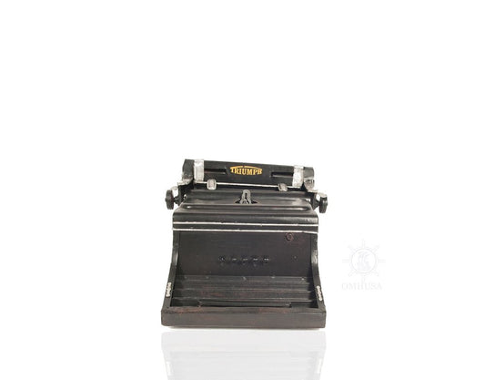 9" Black Metal German Replica Typewriter Tabletop Sculpture