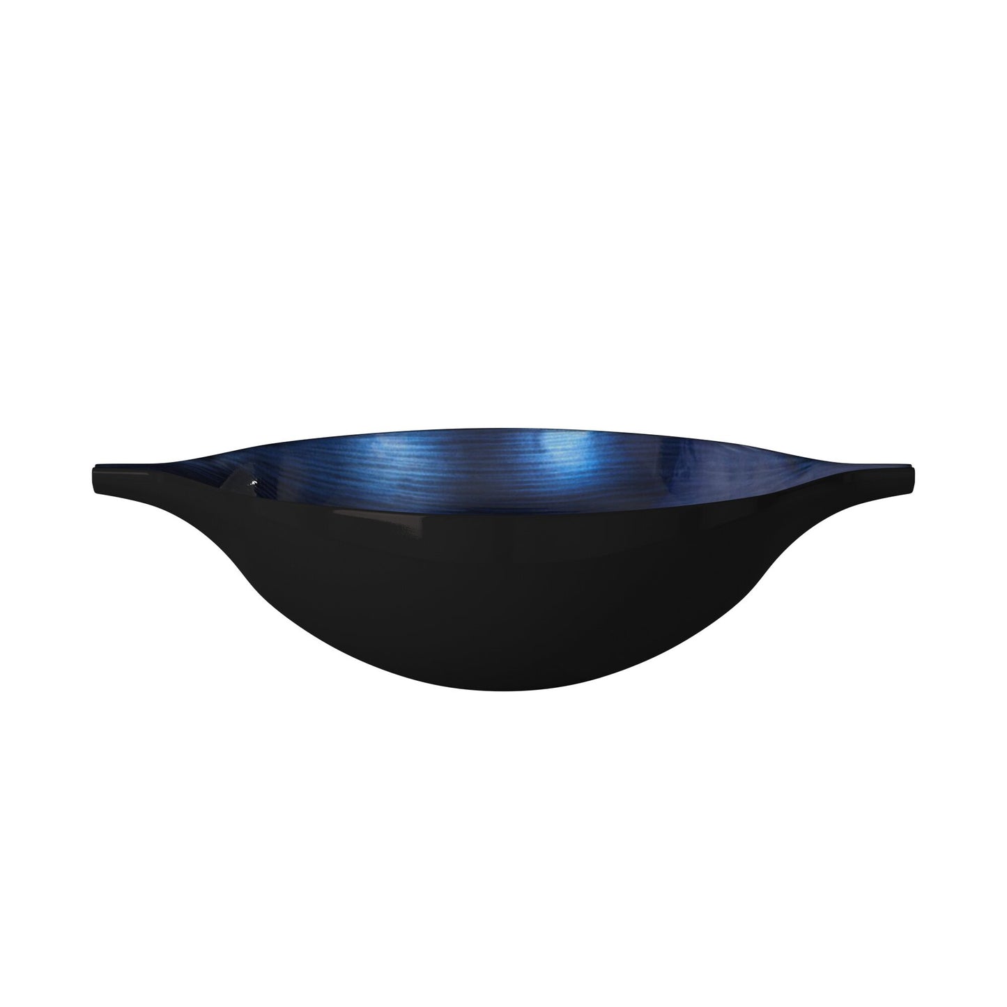 Sleek Blue and Black Lacquer Centerpiece Eye Bowl