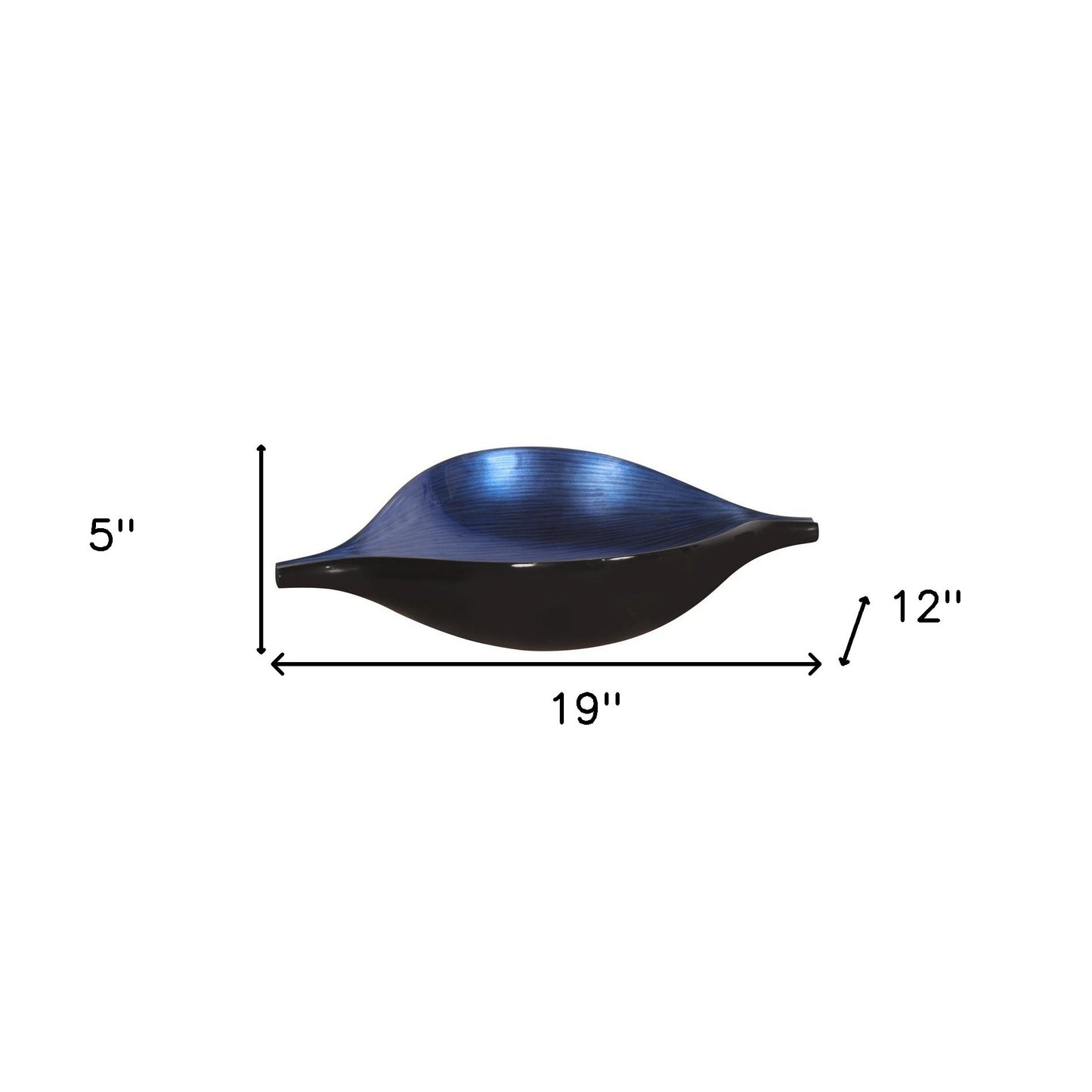 Sleek Blue and Black Lacquer Centerpiece Eye Bowl