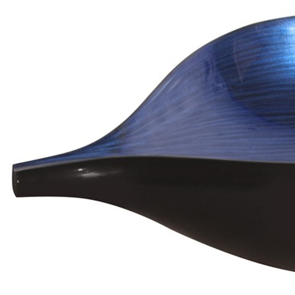 Sleek Blue and Black Lacquer Centerpiece Eye Bowl