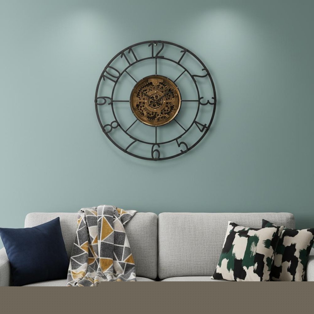 Round Decorative Gear Iron Wall Clock