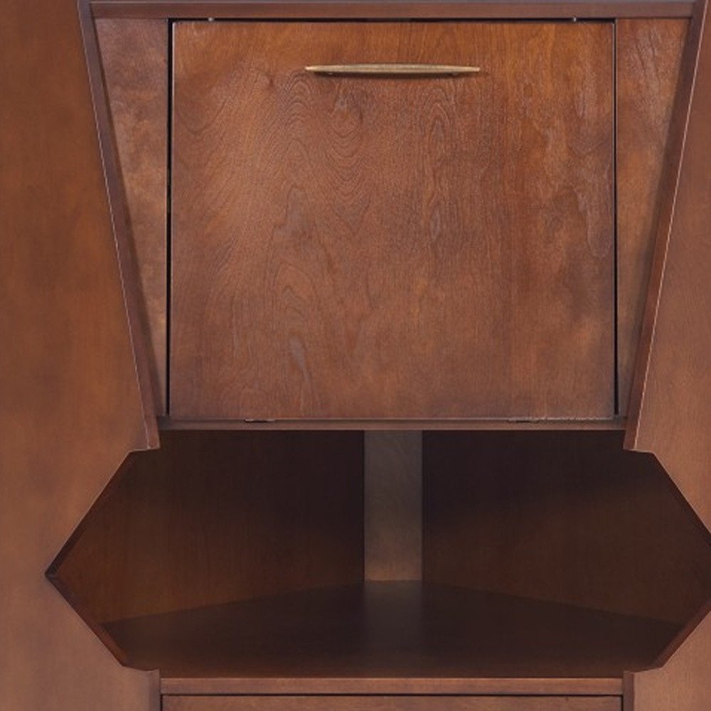 Cosmo Brown and Black Corner Bar Cabinet