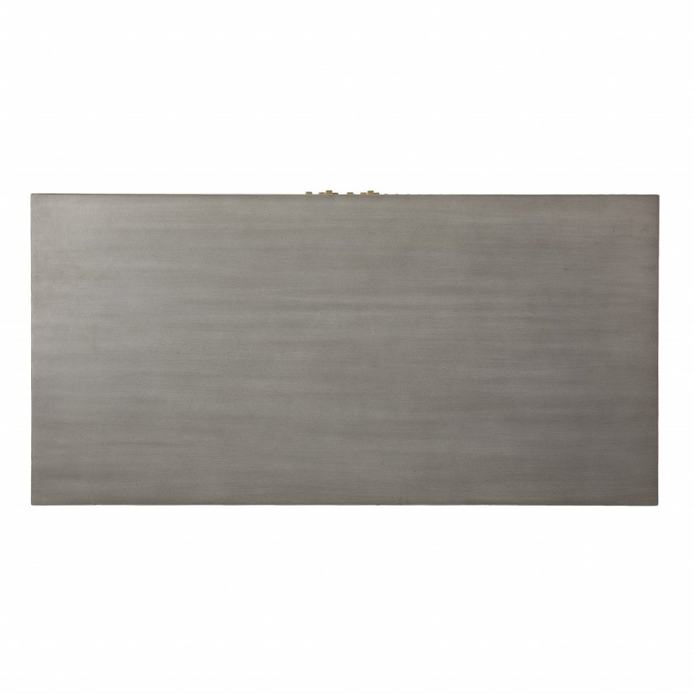 32" Gray Solid Wood Sideboard with Two Doors