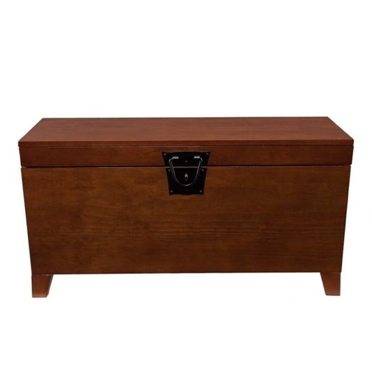 39" Brown Manufactured Wood And Metal Rectangular Coffee Table