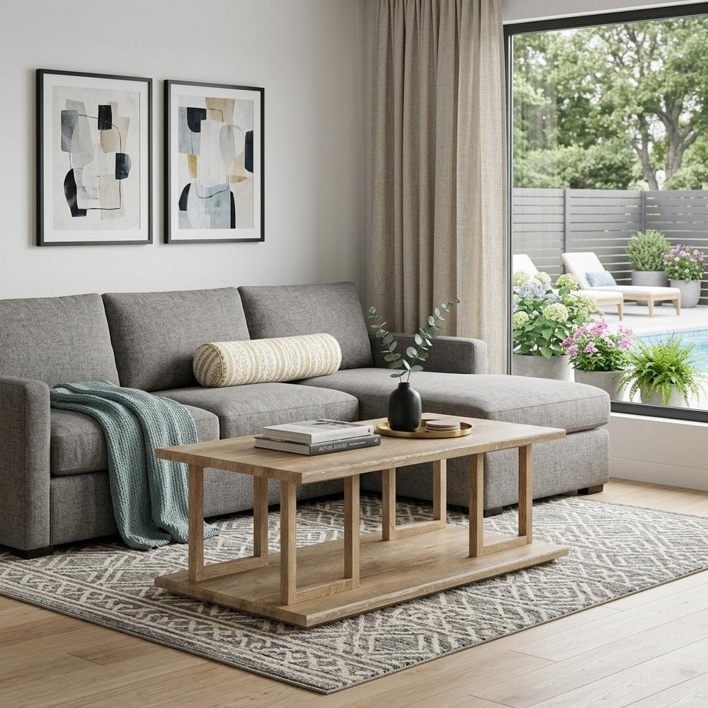 42" Natural Wood Coffee Table