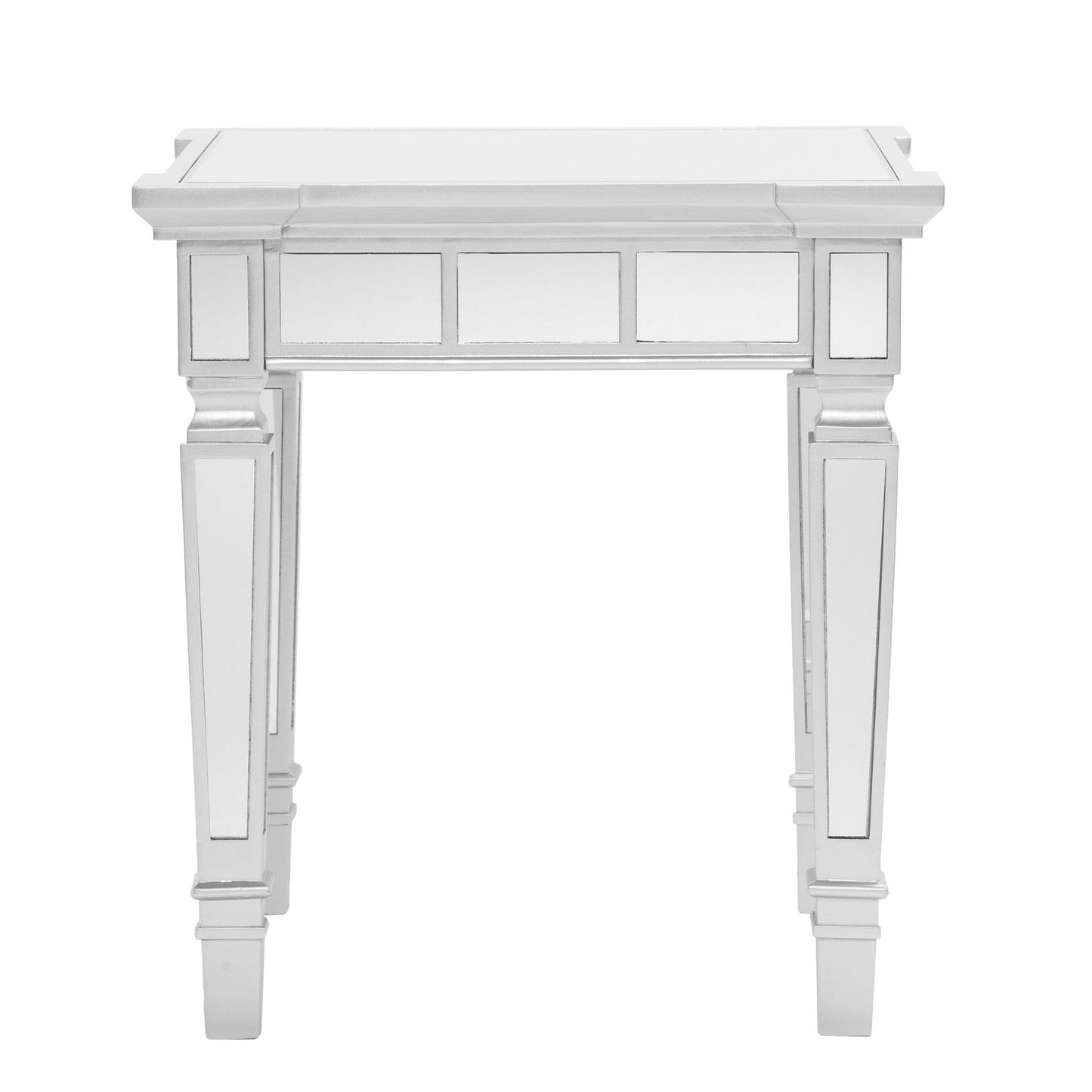 24" Silver Glass Square End Table