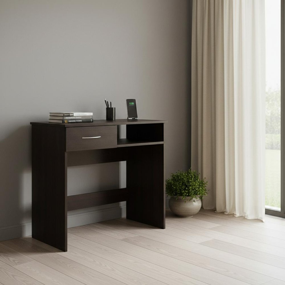 32" Black Computer Desk Desk and Bookshelf Set