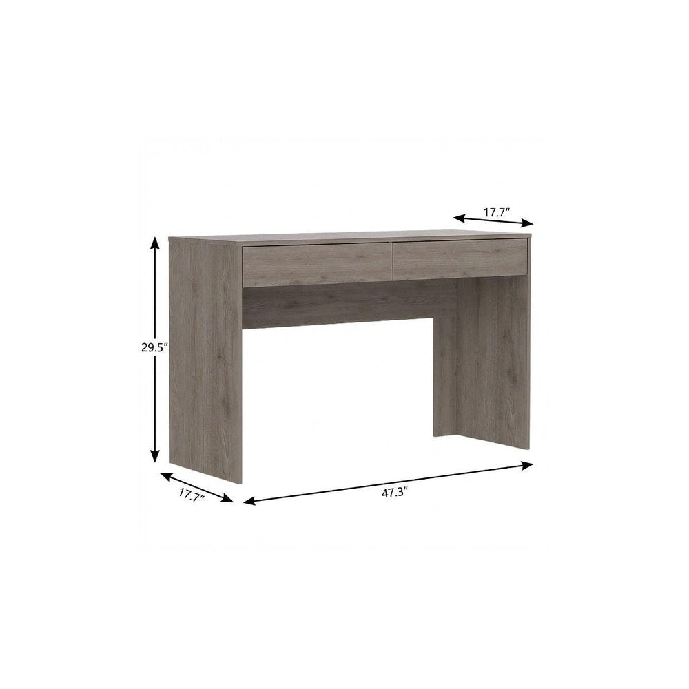 47" Light Gray Computer Desk With Two Drawers