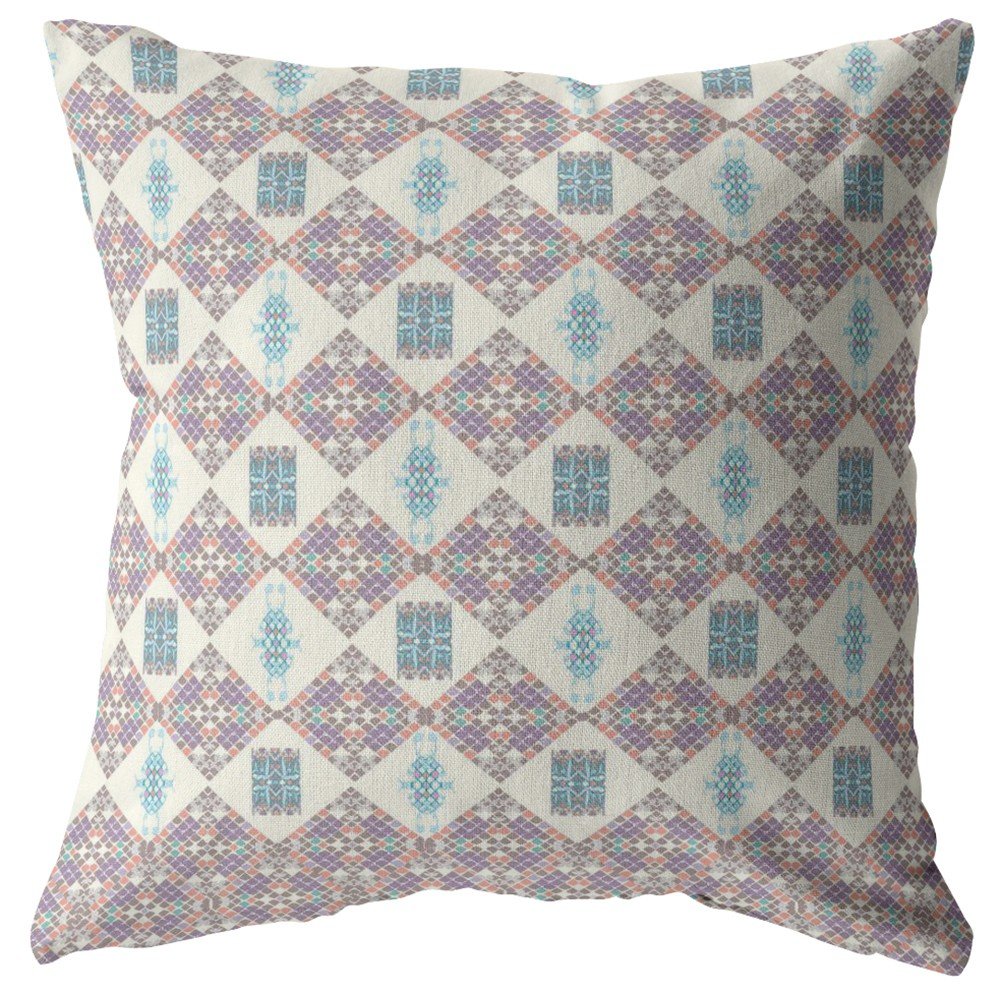 5" X 16" Pink Geometric Indoor Outdoor Throw Pillow