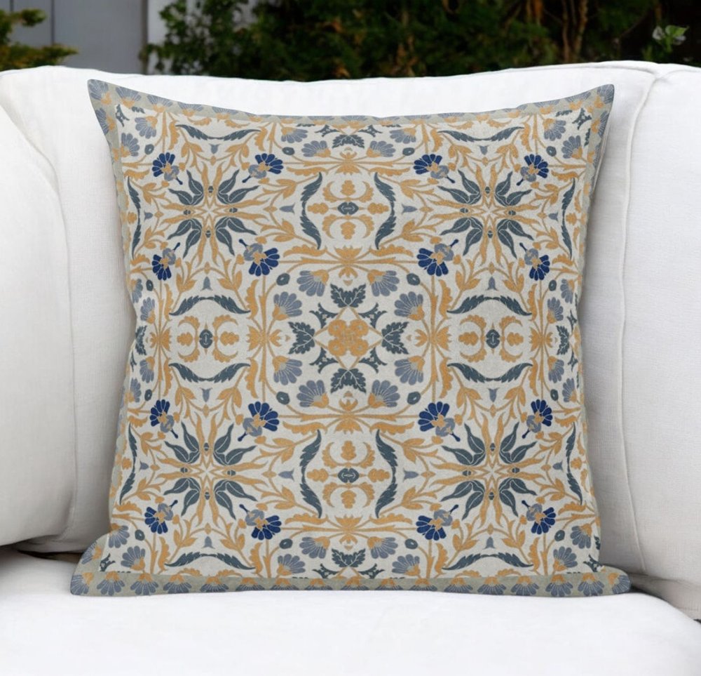 20"x20" Muted Green Peach Blown Seam Suede Paisley Throw Pillow