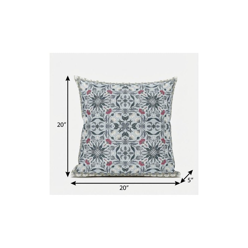 5" X 20" Indigo Paisley Indoor Outdoor Throw Pillow