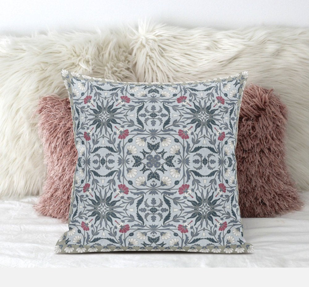 5" X 20" Indigo Paisley Indoor Outdoor Throw Pillow