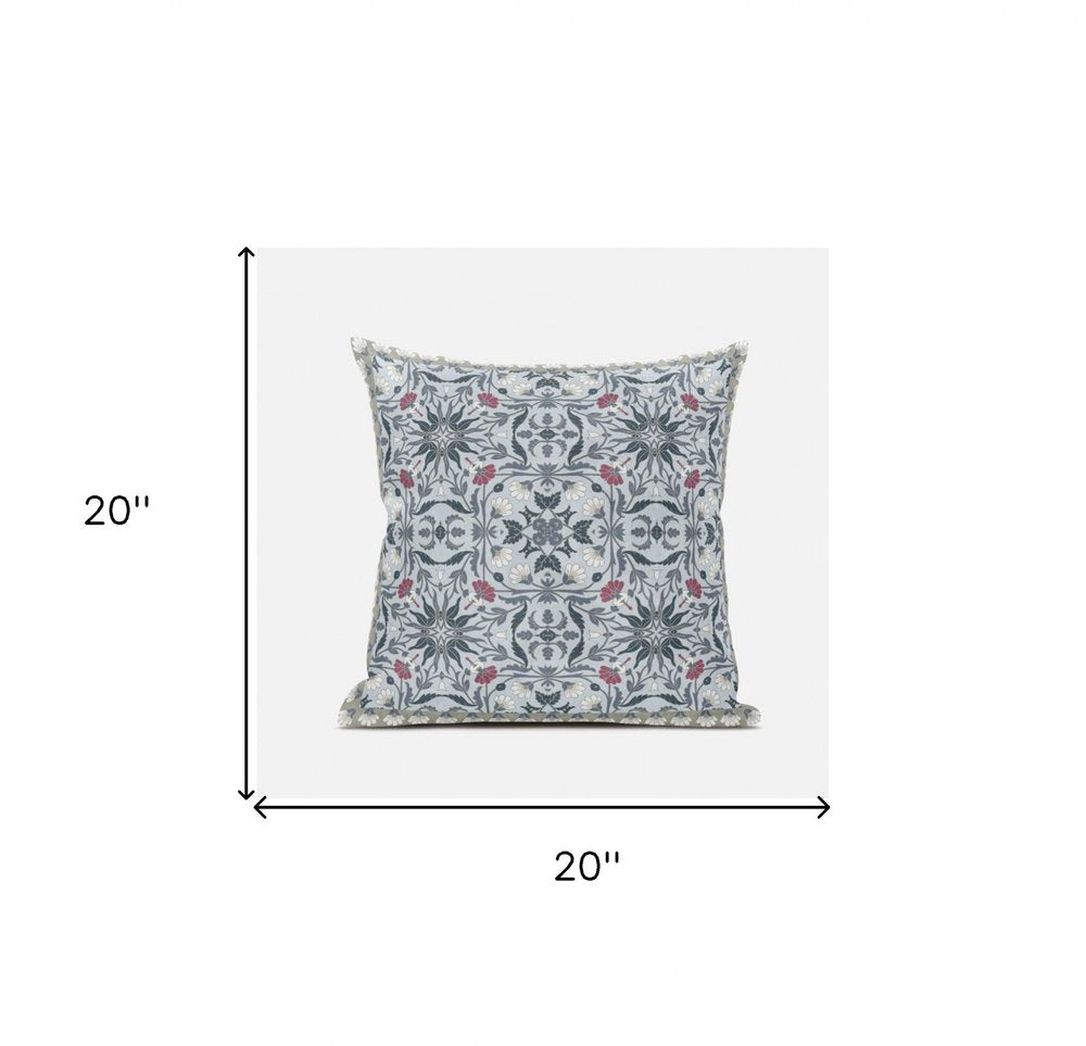 5" X 20" Indigo Paisley Indoor Outdoor Throw Pillow