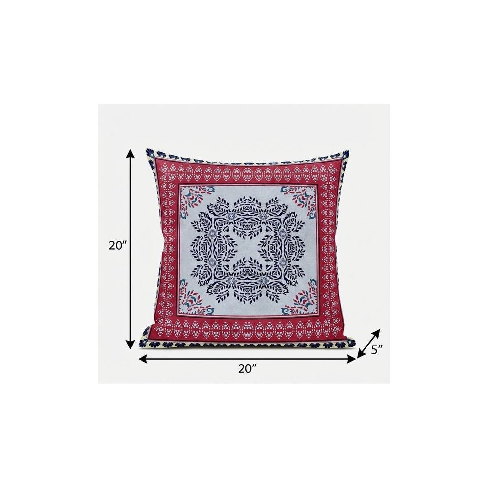 5" X 20" Magenta Geometric Indoor Outdoor Throw Pillow