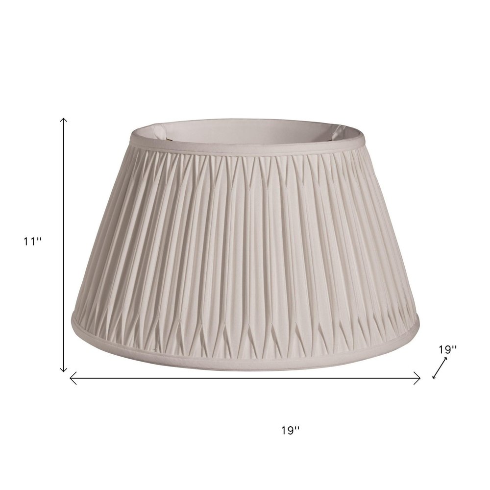 Cream Shantung Silk Pleated Drum Lamp Shade