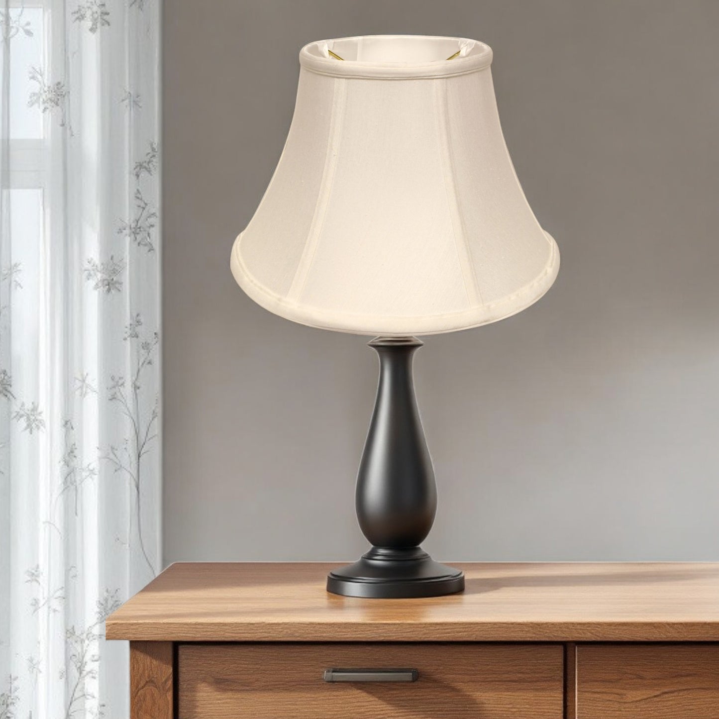 18" White Drum Monay Shantung Lampshade