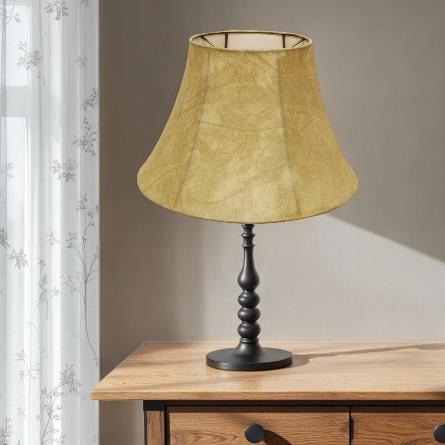 19" Faux Snakeskin Shallow Drum Parchment Lampshade