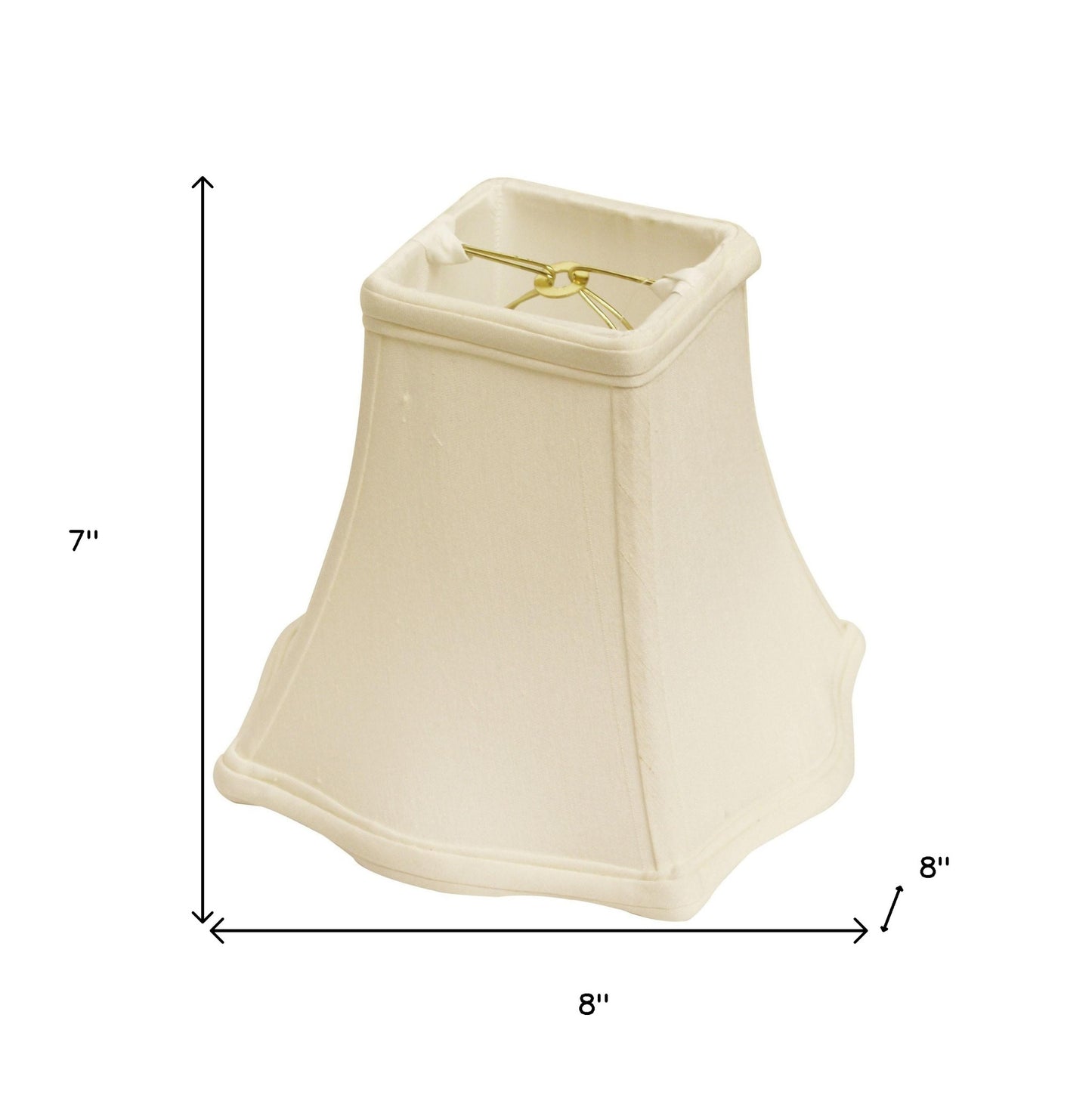 8" White Premium Square Monay Shantung Lampshade