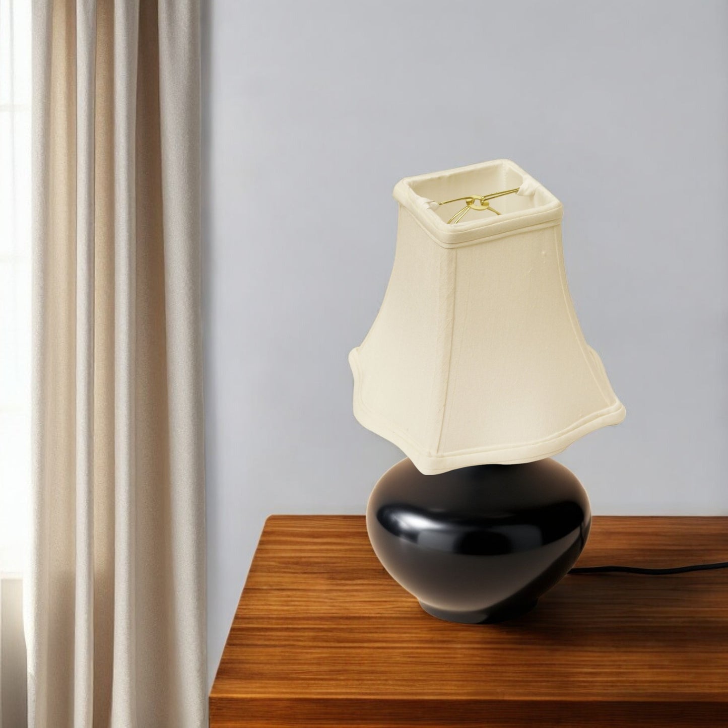 8" White Premium Square Monay Shantung Lampshade