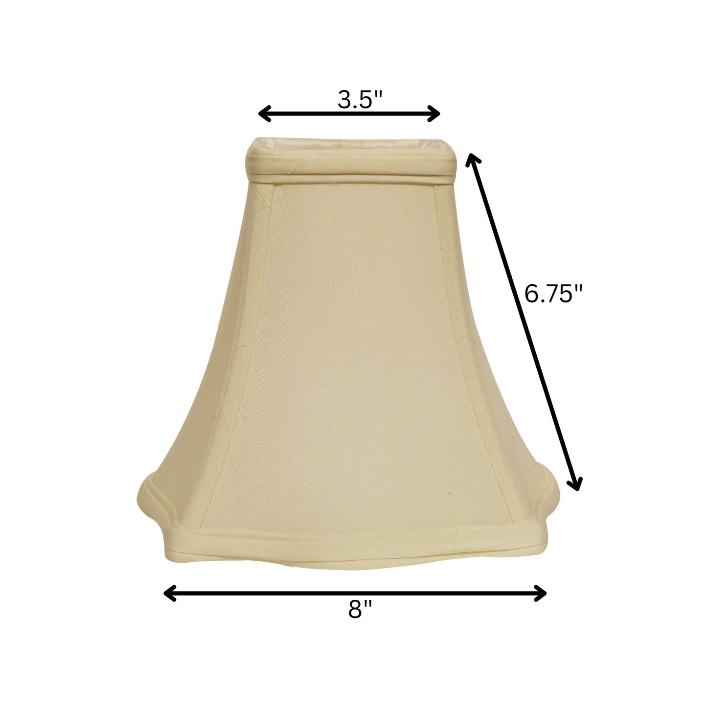 8" Ivory Premium Square Monay Shantung Lampshade