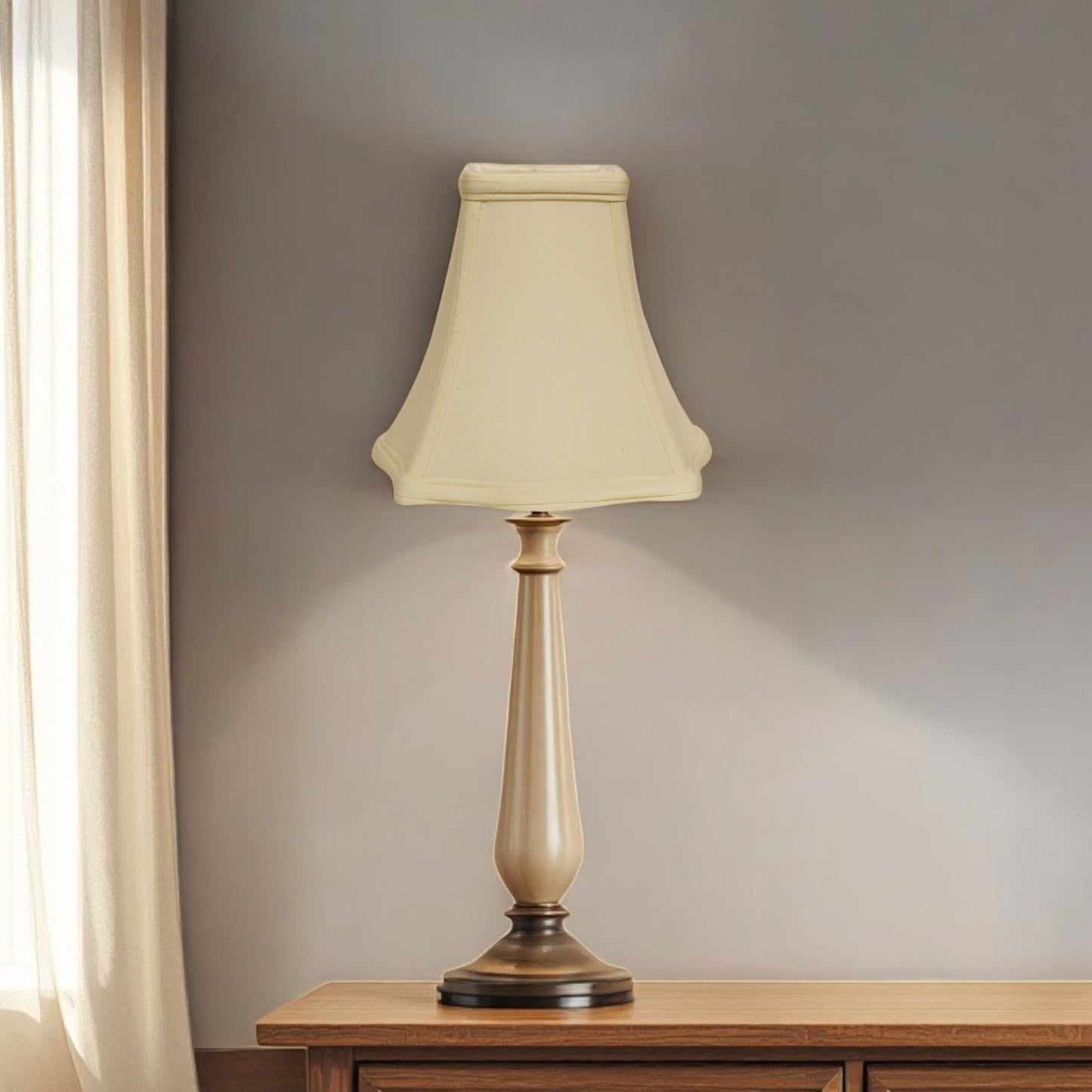 8" Ivory Premium Square Monay Shantung Lampshade