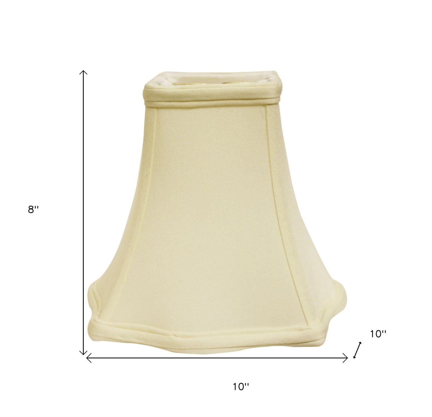 10" Ivory Premium Square No Slub Lampshade