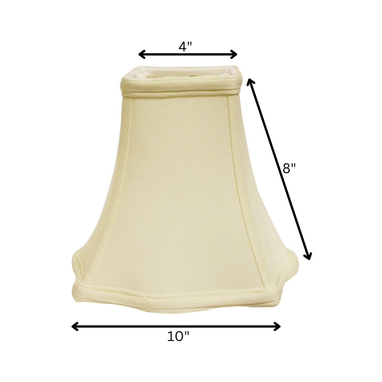 10" Ivory Premium Square No Slub Lampshade