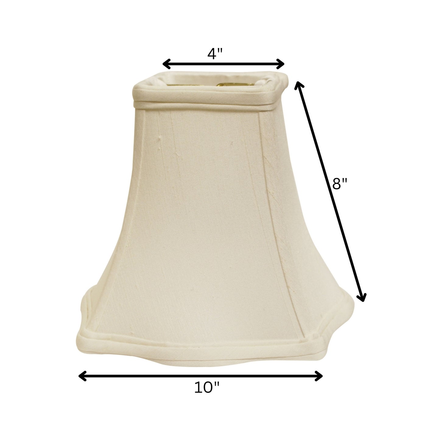 10" White Premium Square Monay Shantung Lampshade