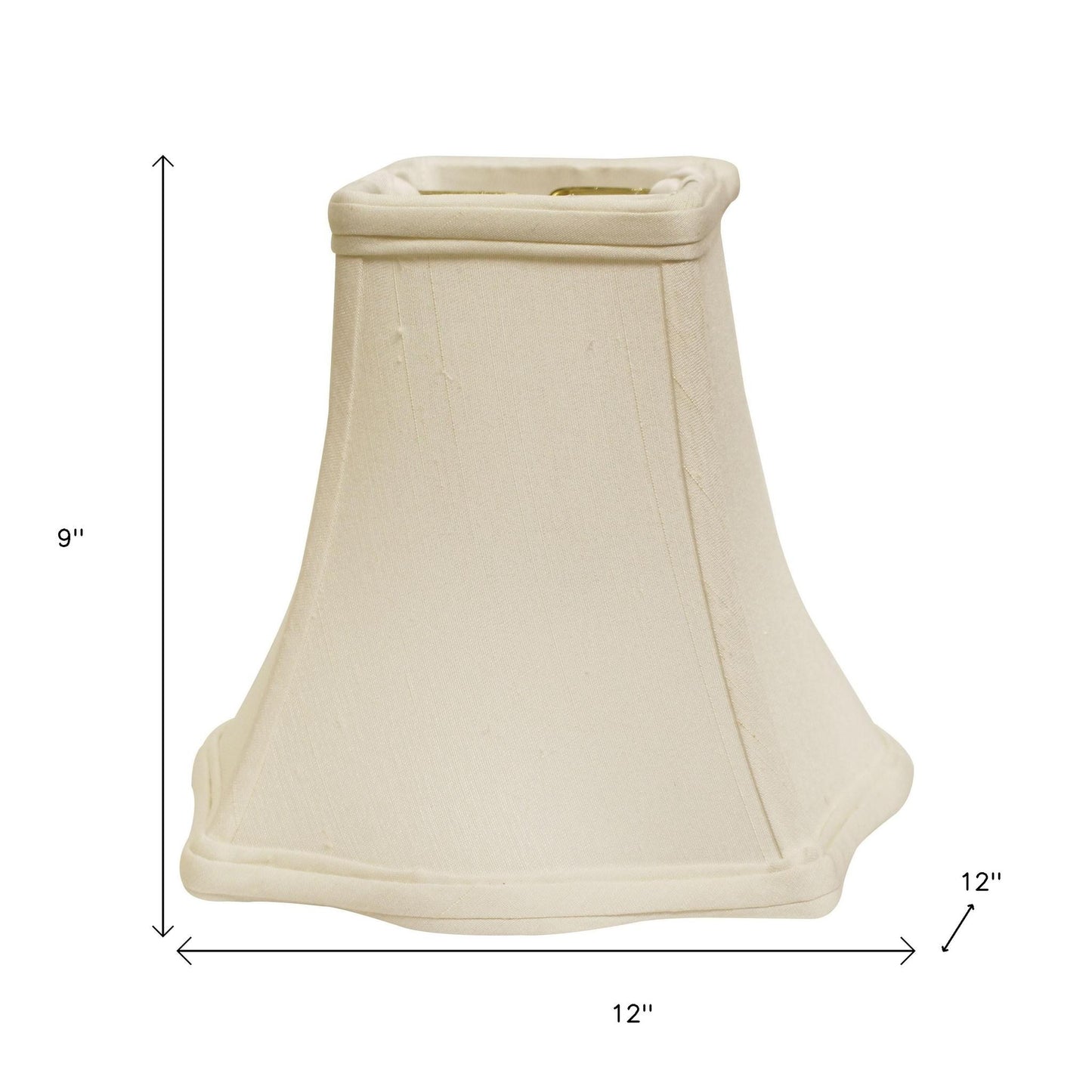 12" White Premium Square Monay Shantung Lampshade