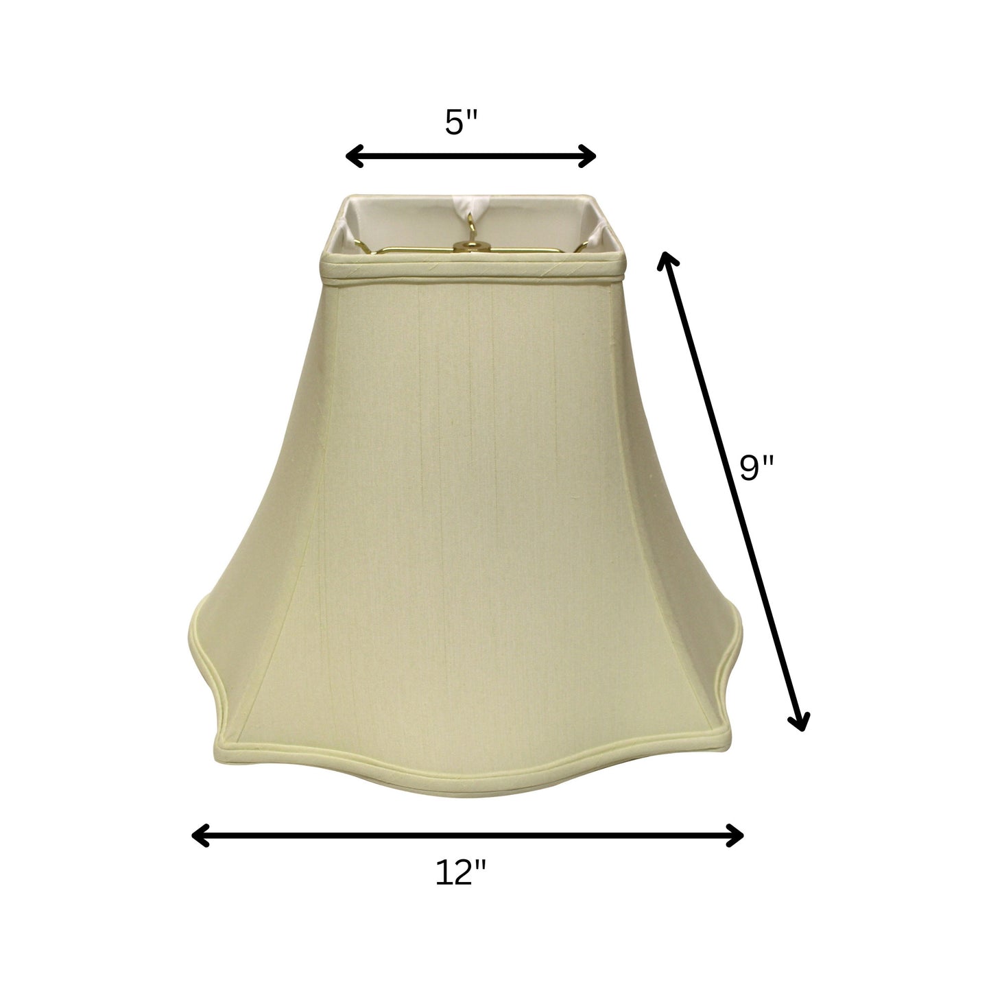 12" Ivory Premium Square Monay Shantung Lampshade