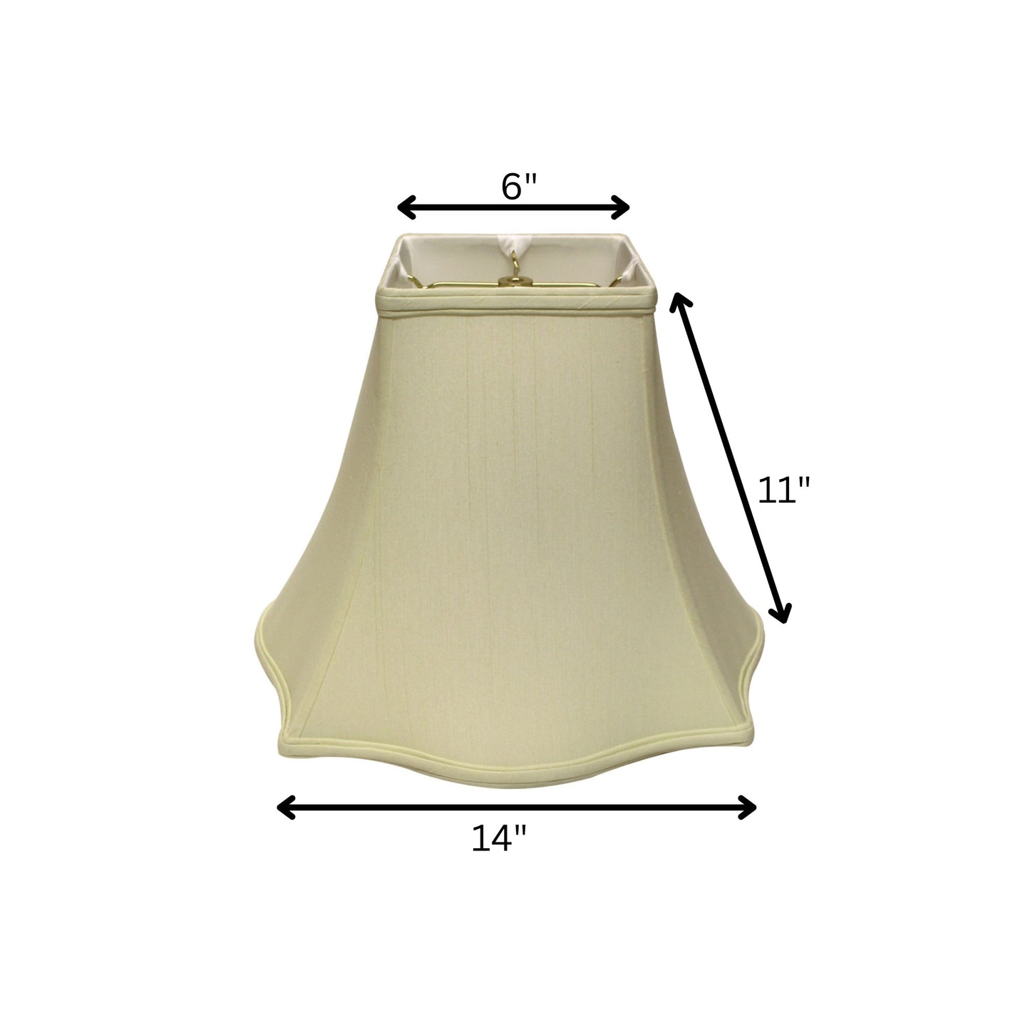 14" Ivory Premium Square Monay Shantung Lampshade