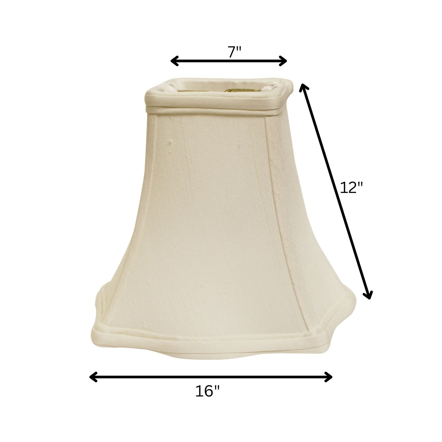 16" White Premium Square Monay Shantung Lampshade