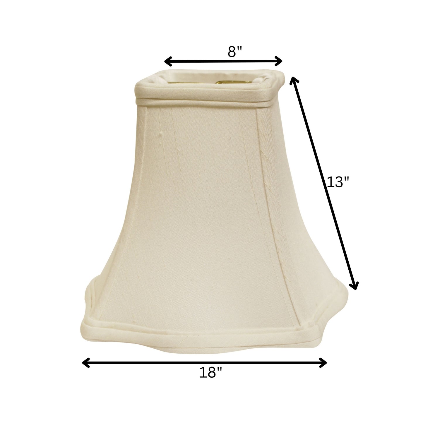 18" White Premium Square Monay Shantung Lampshade