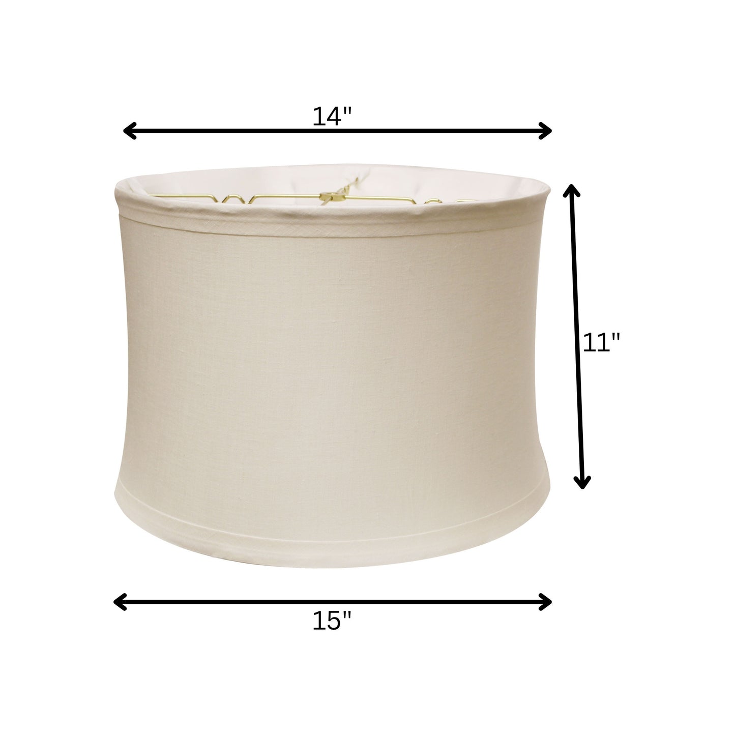 15" Snow Drum Trimmed Linen Lampshade