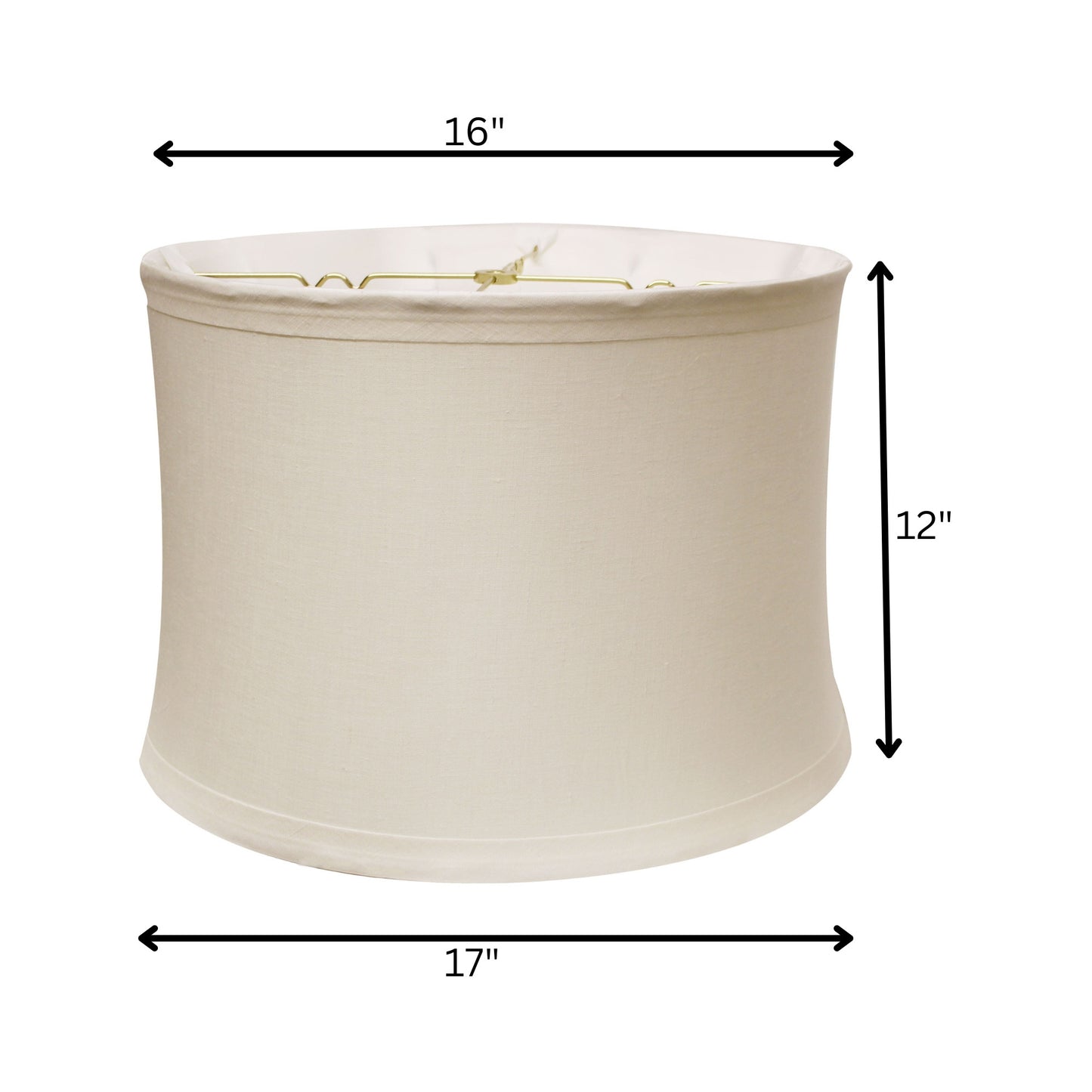17" Snow Drum Trimmed Linen Lampshade