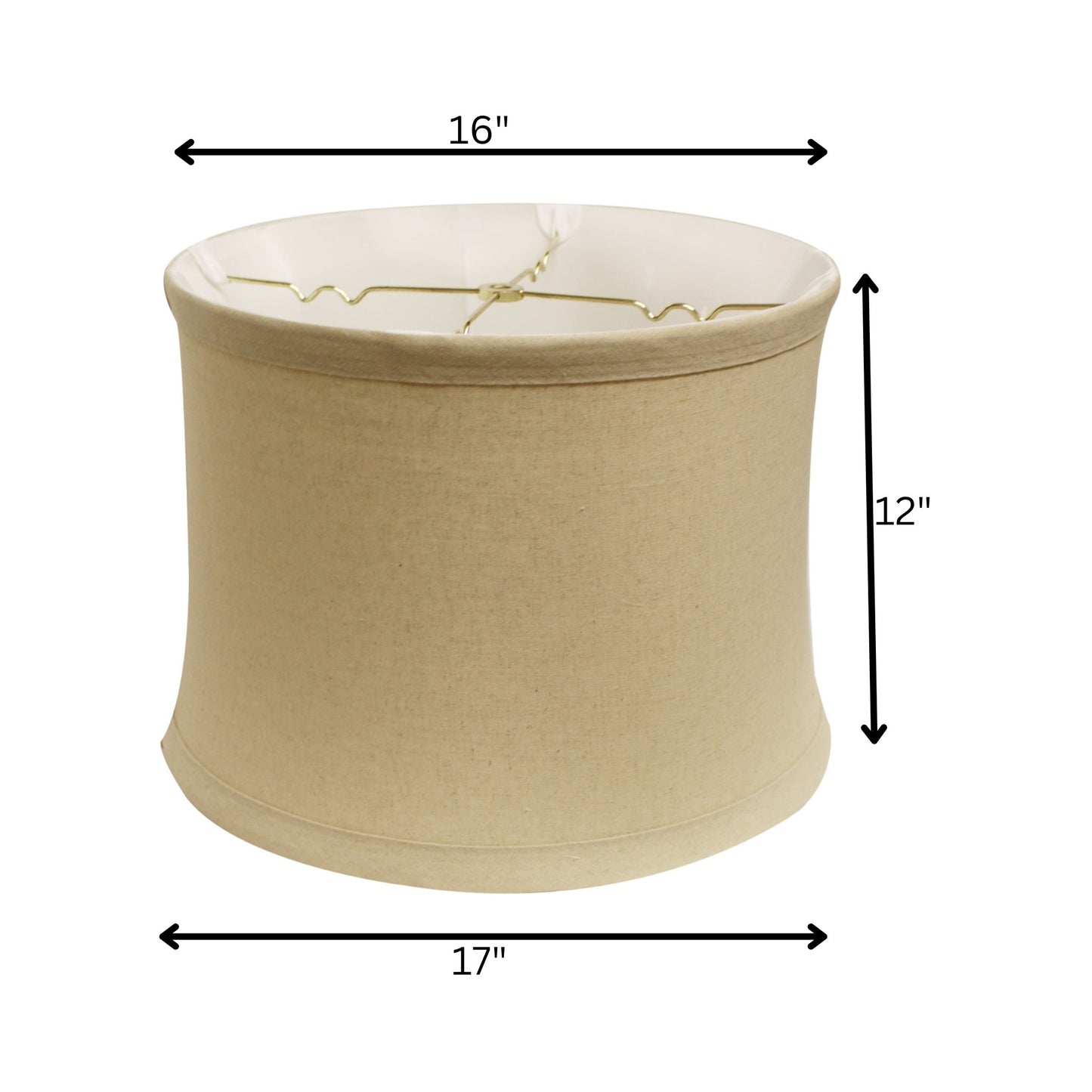 17" Rosewood Drum Trimmed Linen Lampshade