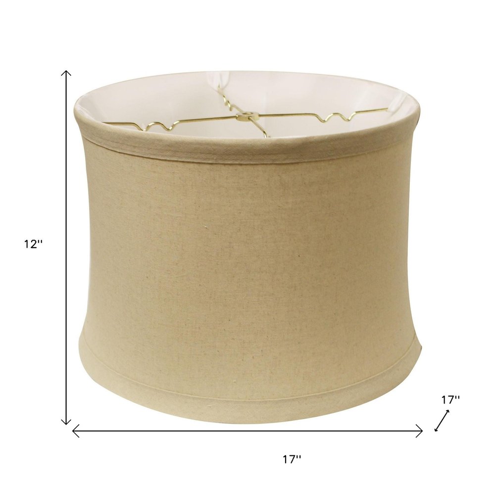 Beige Linen Drum Lamp Shade