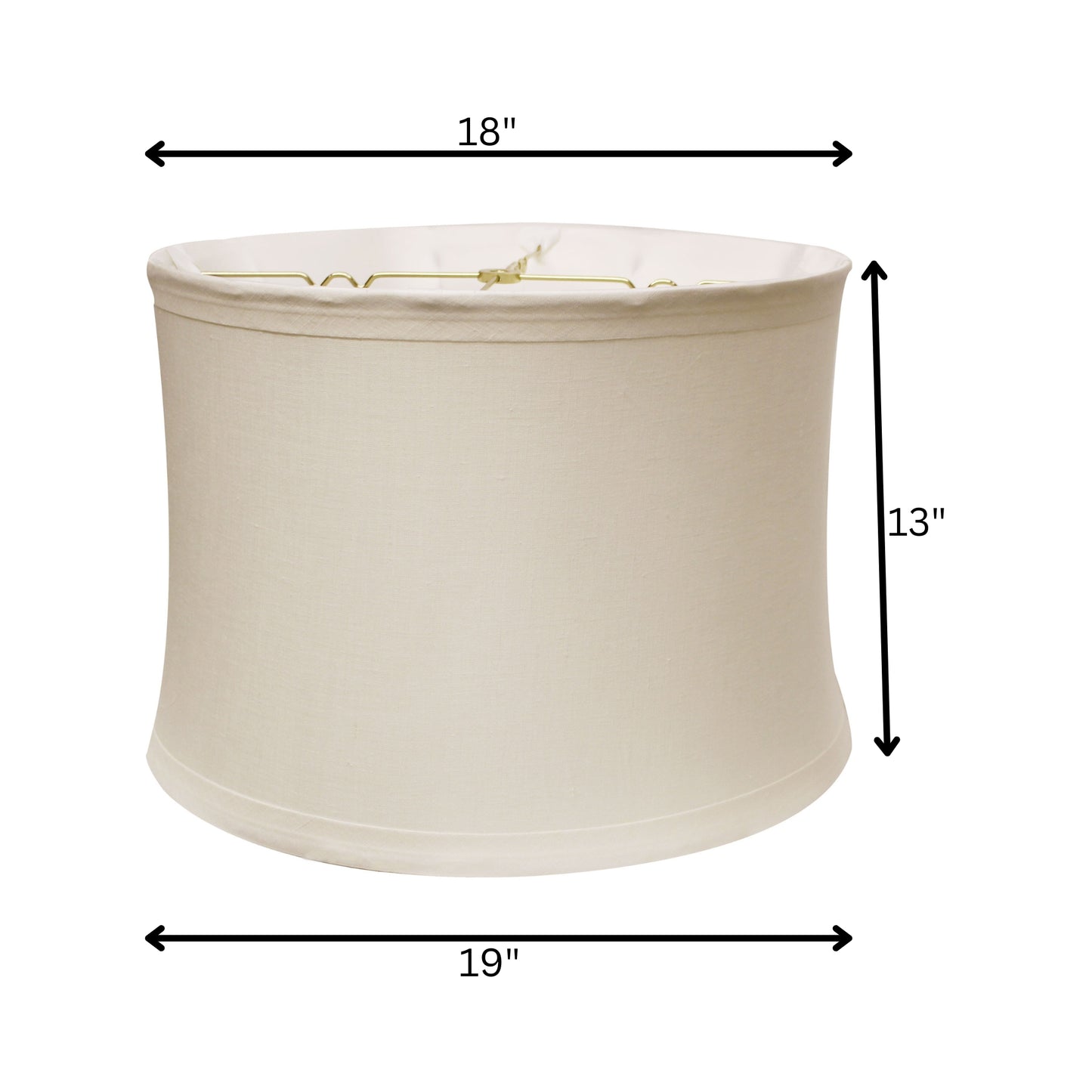 19" Snow Drum Trimmed Linen Lampshade