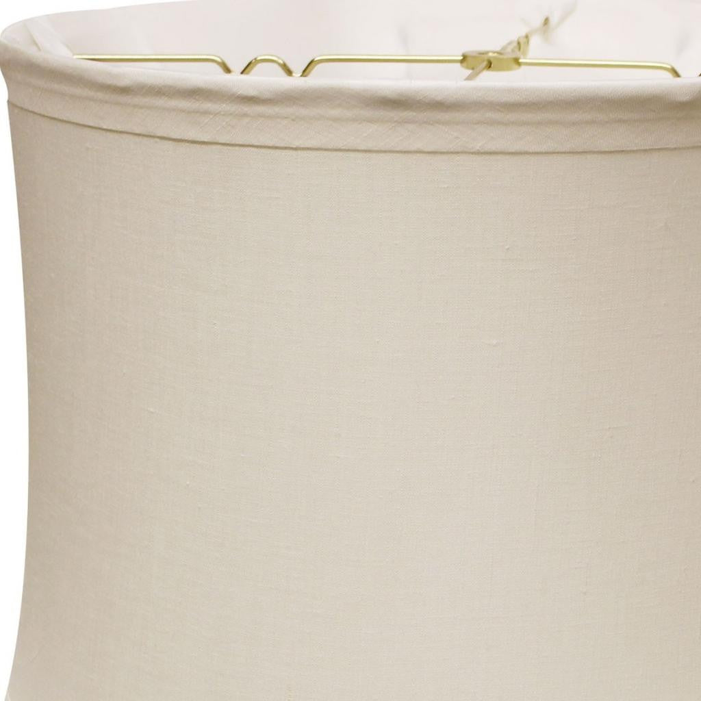 19" Snow Drum Trimmed Linen Lampshade