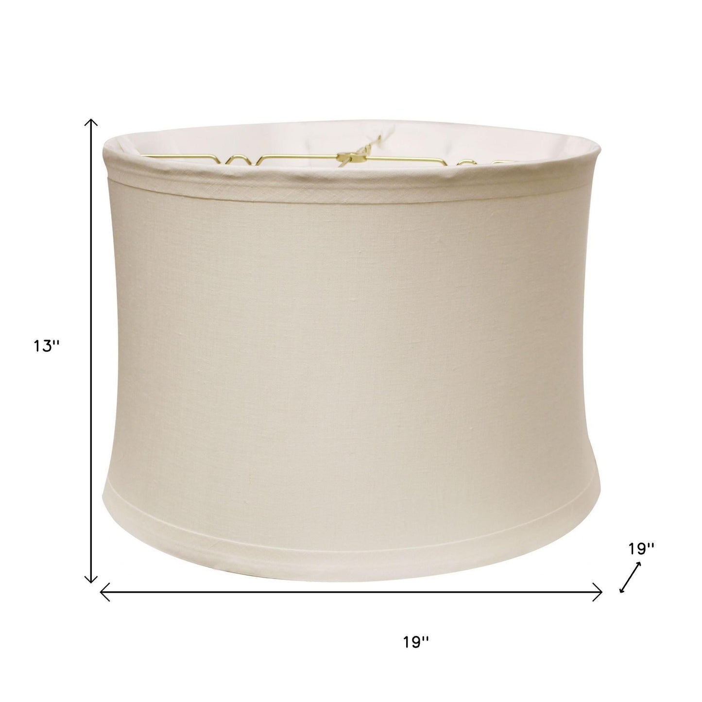 19" Snow Drum Trimmed Linen Lampshade