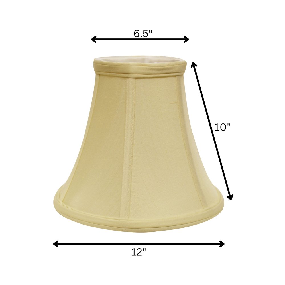 Antiqued White Monay Shantung Silk Bell Lamp Shade