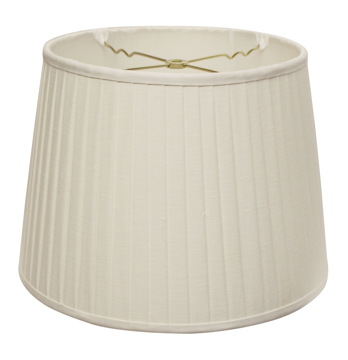 18" White Linen Lampshade with Side Pleats