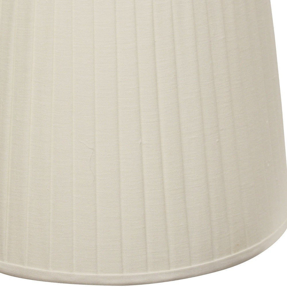 18" White Linen Lampshade with Side Pleats