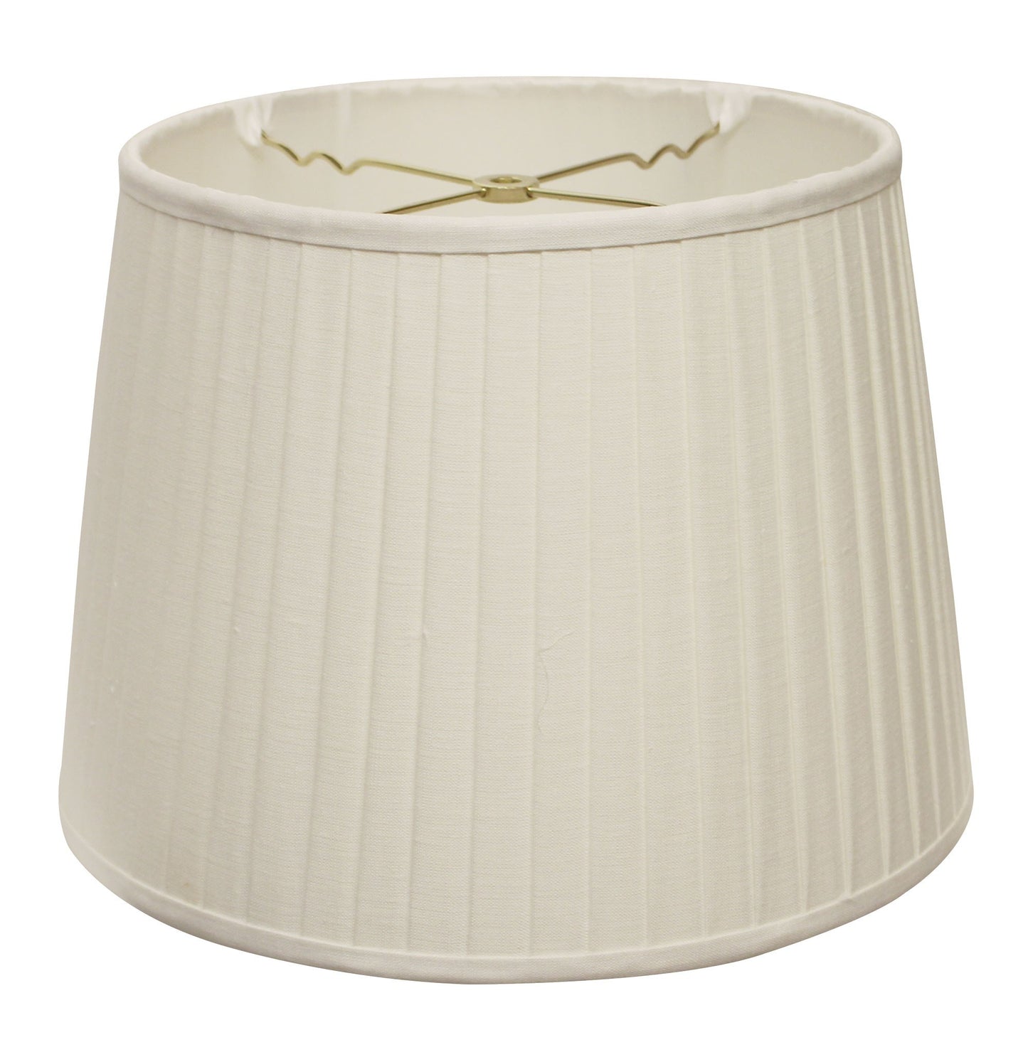 20" White Linen Lampshade with Side Pleats