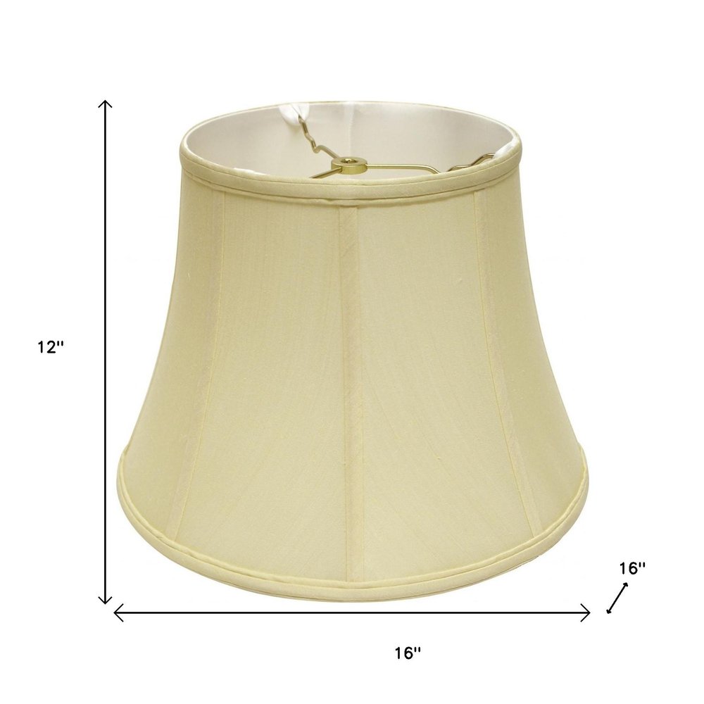 Antiqued White Monay Shantung Silk Bell Lamp Shade