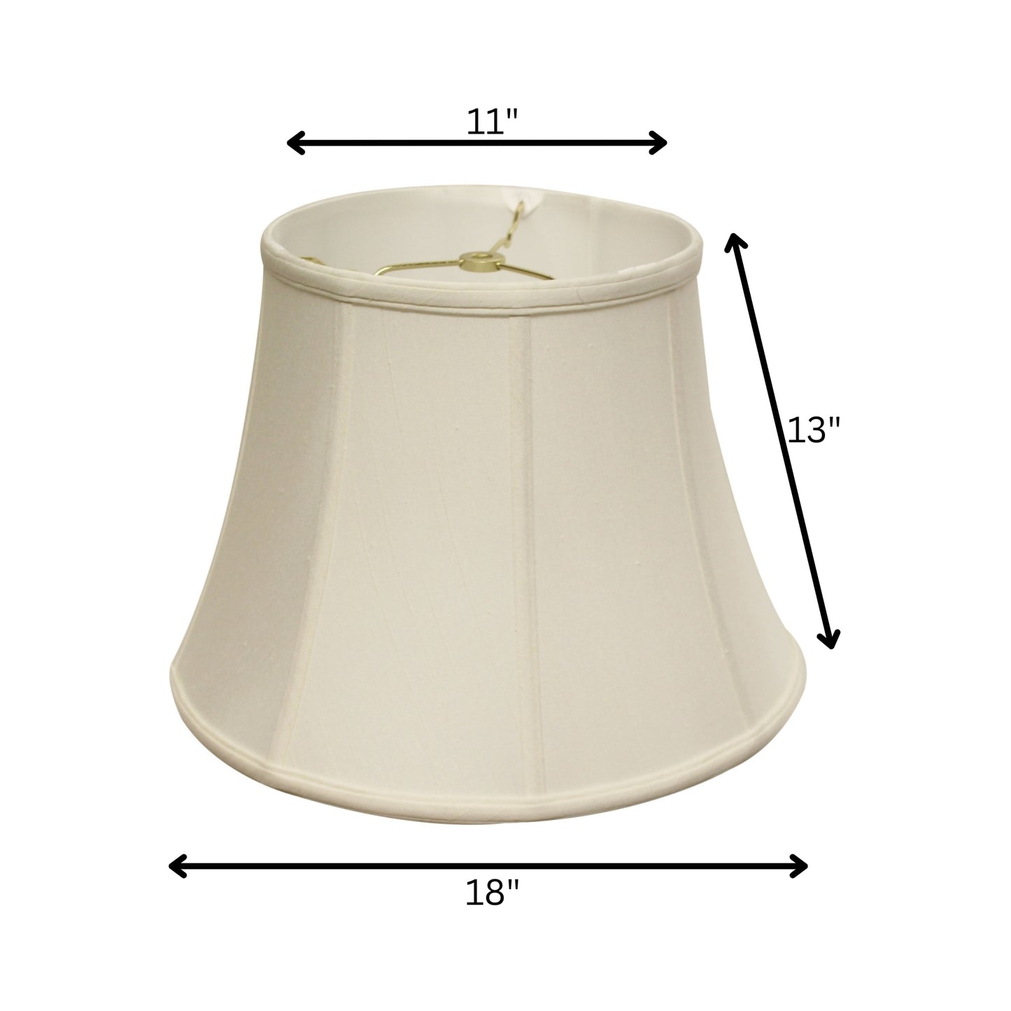 18" White Altered Bell Monay Shantung Lampshade