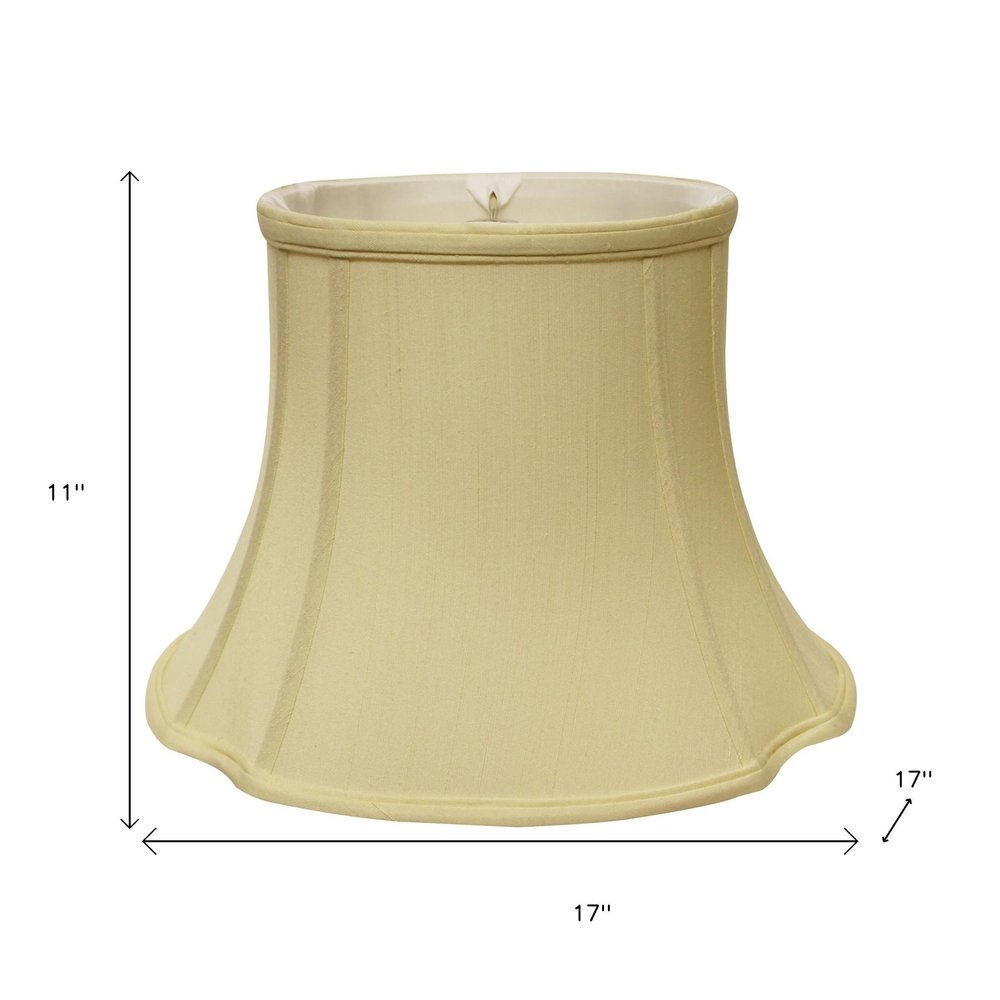 Antiqued White Monay Shantung Silk Oval Lamp Shade
