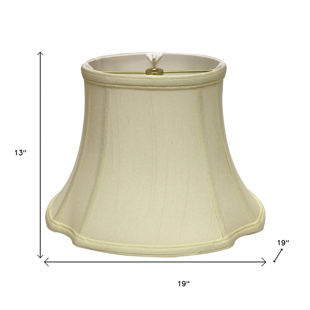 Ivory Monay Shantung Silk Oval Lamp Shade