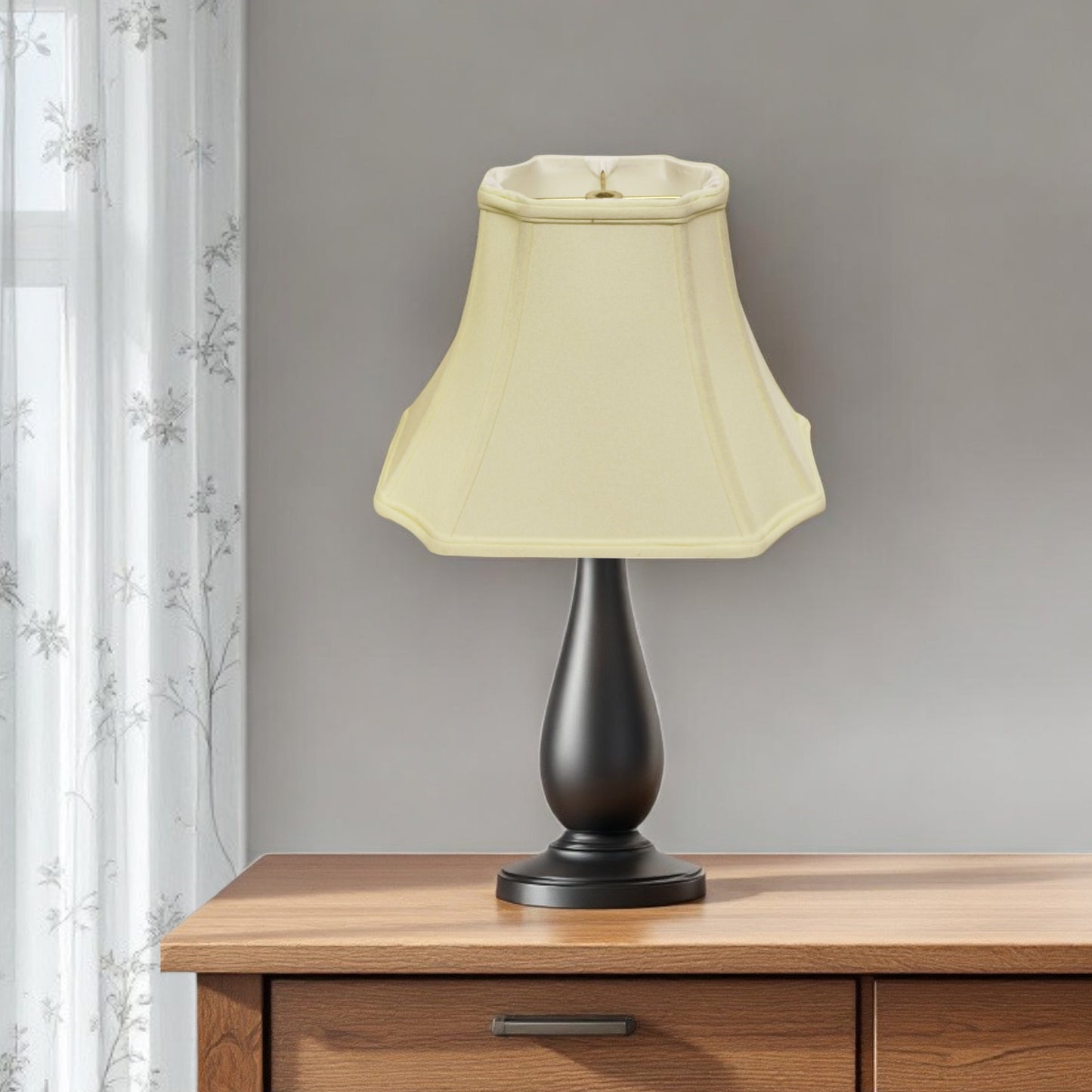 17" Ivory Inverted Rectangle Shantung Lampshade