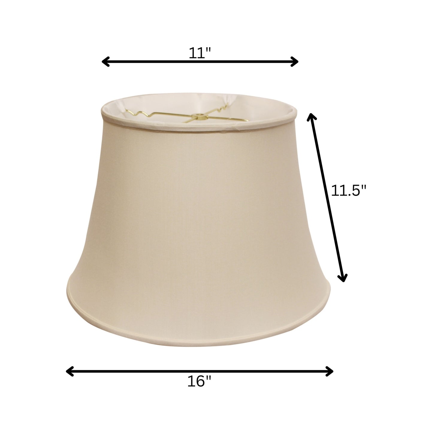 16" Biege Sloped Euro Bell Pongee Shantung Lampshade